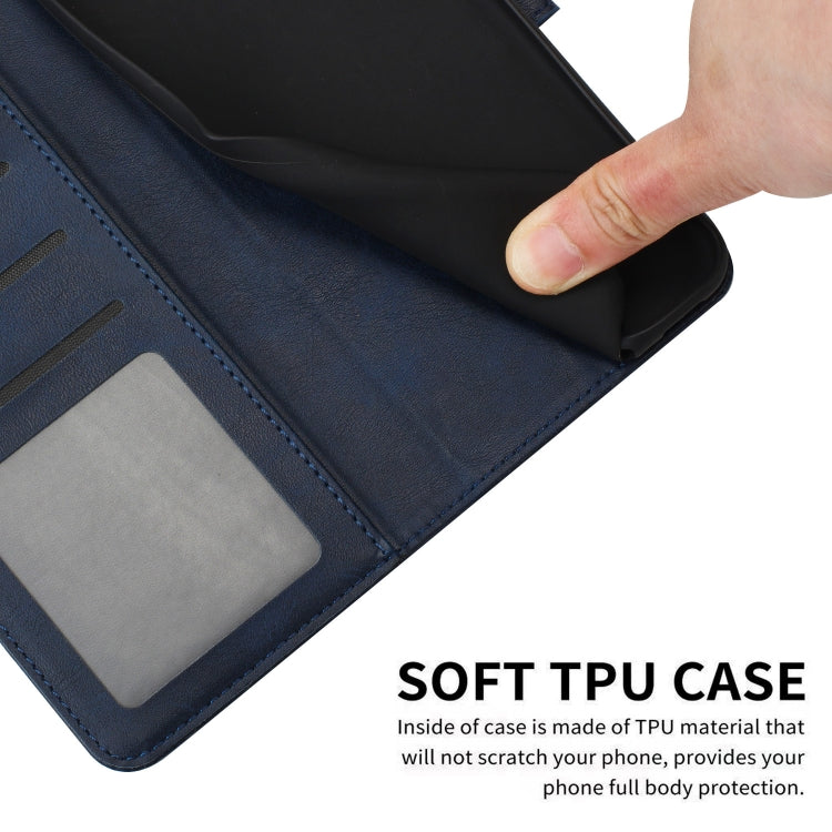 For Samsung Galaxy S25+ / S24+ 5G Solid Calf Texture Flip Leather Phone Case(Dark Blue)