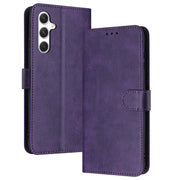 For Samsung Galaxy S25+ / S24+ 5G Solid Calf Texture Flip Leather Phone Case(Purple)