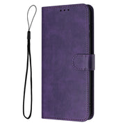 For Samsung Galaxy S25+ / S24+ 5G Solid Calf Texture Flip Leather Phone Case(Purple)