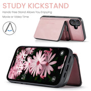 For iPhone 16 Plus JEEHOOD J02 Magnetic Zipper Horizontal Flip Leather Phone Case(Pink)