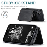 For iPhone 16 Plus JEEHOOD J02 Magnetic Zipper Horizontal Flip Leather Phone Case(Black)