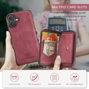 For iPhone 16 JEEHOOD J02 Magnetic Zipper Horizontal Flip Leather Phone Case(Red)