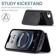 For iPhone 16e JEEHOOD J02 Magnetic Zipper Horizontal Flip Leather Phone Case(Black)