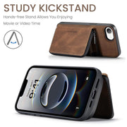 For iPhone 16e JEEHOOD J02 Magnetic Zipper Horizontal Flip Leather Phone Case(Brown)