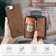 For iPhone 16e JEEHOOD J02 Magnetic Zipper Horizontal Flip Leather Phone Case(Brown)
