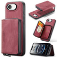 For iPhone 16e JEEHOOD J02 Magnetic Zipper Horizontal Flip Leather Phone Case(Red) - free shipping - PMc TechLife - Order now!