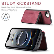 For iPhone 16e JEEHOOD J02 Magnetic Zipper Horizontal Flip Leather Phone Case(Red)