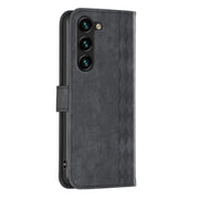 For Samsung Galaxy S25 5G Plaid Embossed Leather Phone Case(Black)