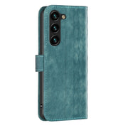 For Samsung Galaxy S25+ 5G Plaid Embossed Leather Phone Case(Green)