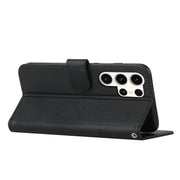 For Samsung Galaxy S25 Ultra 5G Stitching Calf Texture Buckle Leather Phone Case(Black)