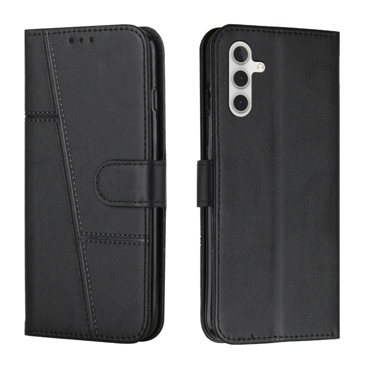 For Samsung Galaxy S25+ / S24+ 5G Stitching Calf Texture Buckle Leather Phone Case(Black)