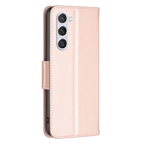 For Samsung Galaxy S25 5G Embossing Two Butterflies Pattern Leather Phone Case(Rose Gold)