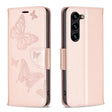 For Samsung Galaxy S25+ 5G Embossing Two Butterflies Pattern Leather Phone Case(Rose Gold) - Galaxy S25+ 5G Cases by PMC Jewellery | Online Shopping South Africa | PMC Jewellery | Buy Now Pay Later Mobicred