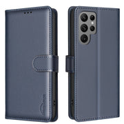For Samsung Galaxy S25 Ultra 5G Litchi Texture RFID Anti-theft Leather Phone Case(Blue)