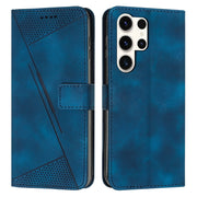 For Samsung Galaxy S25 Ultra 5G Dream Triangle Leather Phone Case with Lanyard(Blue)