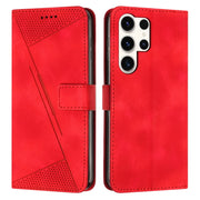 For Samsung Galaxy S25 Ultra 5G Dream Triangle Leather Phone Case with Long Lanyard(Red)