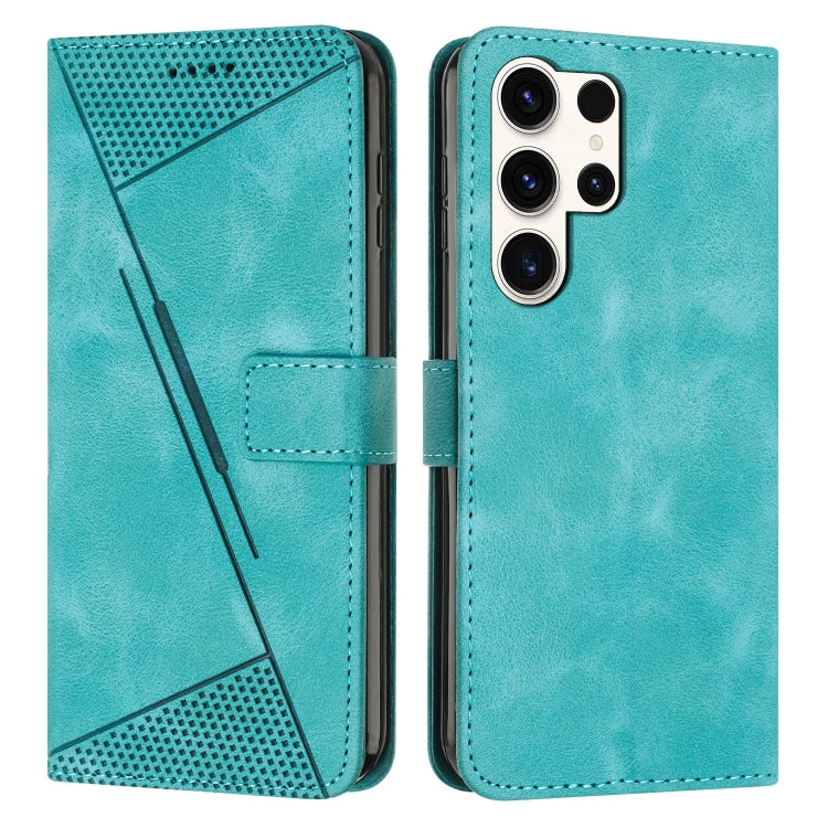 For Samsung Galaxy S25 Ultra 5G Dream Triangle Leather Phone Case with Long Lanyard(Green)