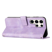 For Samsung Galaxy S25 Ultra 5G Dream Triangle Leather Phone Case with Long Lanyard(Purple)