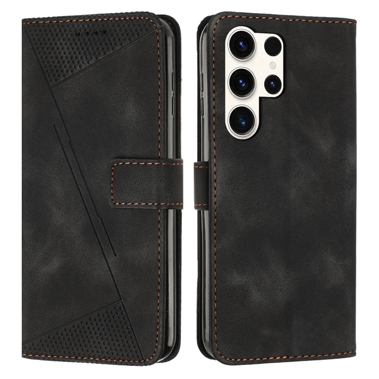 For Samsung Galaxy S25 Ultra 5G Dream Triangle Leather Phone Case with Long Lanyard(Black)