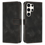For Samsung Galaxy S25 Ultra 5G Dream Triangle Leather Phone Case with Long Lanyard(Black)