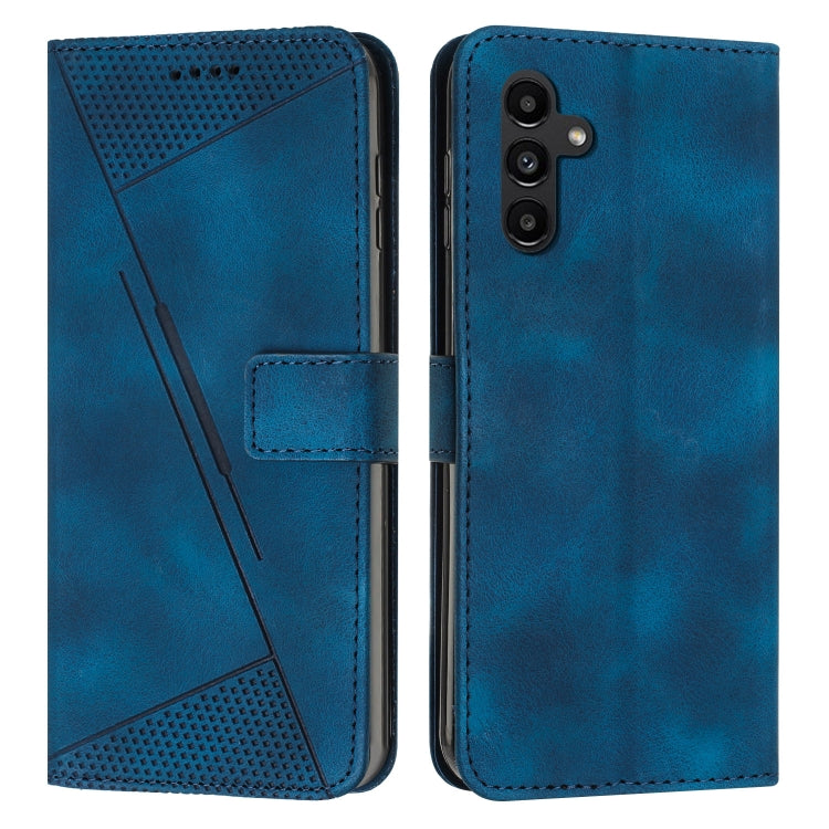 For Samsung Galaxy S25 / S24 5G Dream Triangle Leather Phone Case with Long Lanyard(Blue)