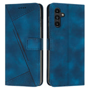 For Samsung Galaxy S25 / S24 5G Dream Triangle Leather Phone Case with Long Lanyard(Blue)