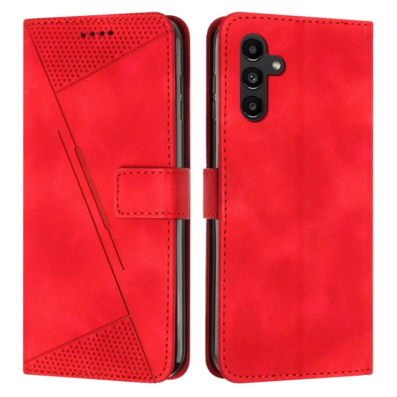 For Samsung Galaxy S25 / S24 5G Dream Triangle Leather Phone Case with Lanyard(Red)