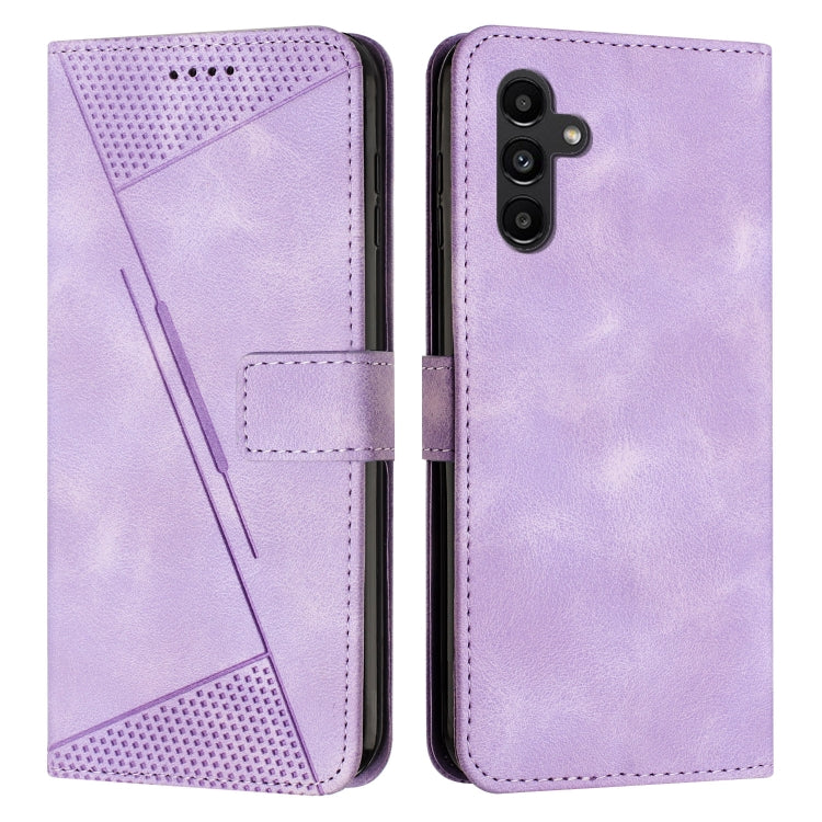 For Samsung Galaxy S25 / S24 5G Dream Triangle Leather Phone Case with Long Lanyard(Purple)