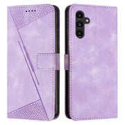 For Samsung Galaxy S25 / S24 5G Dream Triangle Leather Phone Case with Long Lanyard(Purple)