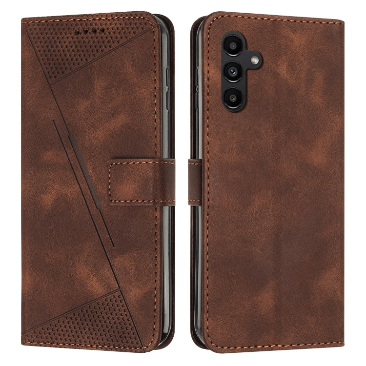 For Samsung Galaxy S25 / S24 5G Dream Triangle Leather Phone Case with Long Lanyard(Brown)