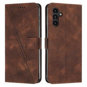 For Samsung Galaxy S25 / S24 5G Dream Triangle Leather Phone Case with Long Lanyard(Brown)