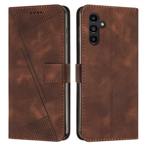 For Samsung Galaxy S25 / S24 5G Dream Triangle Leather Phone Case with Long Lanyard(Brown)