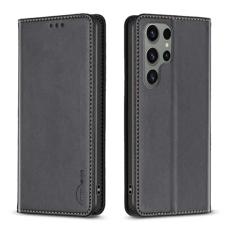 For Samsung Galaxy S25 Ultra 5G Magnetic Leather Phone Case(Black)