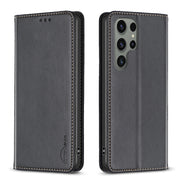 For Samsung Galaxy S25 Ultra 5G Magnetic Leather Phone Case(Black)