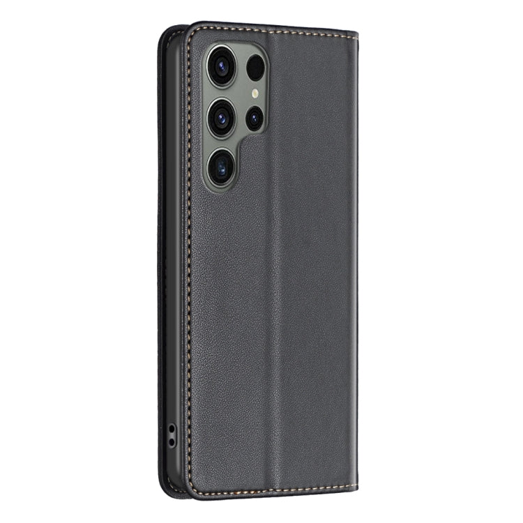 For Samsung Galaxy S25 Ultra 5G Magnetic Leather Phone Case(Black)