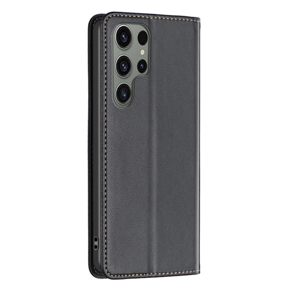 For Samsung Galaxy S25 Ultra 5G Magnetic Leather Phone Case(Black)