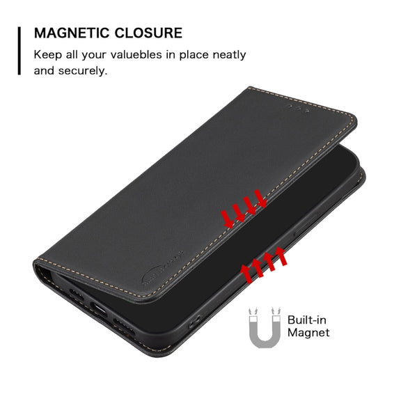 For Samsung Galaxy S25 Ultra 5G Magnetic Leather Phone Case(Black)