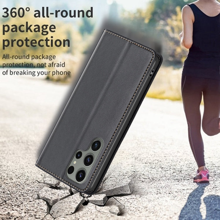 For Samsung Galaxy S25 Ultra 5G Magnetic Leather Phone Case(Black)