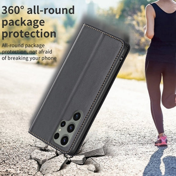 For Samsung Galaxy S25 Ultra 5G Magnetic Leather Phone Case(Black)