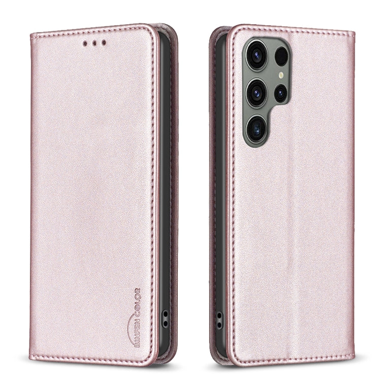 For Samsung Galaxy S25 Ultra 5G Magnetic Leather Phone Case(Gold)