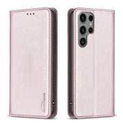 For Samsung Galaxy S25 Ultra 5G Magnetic Leather Phone Case(Gold)