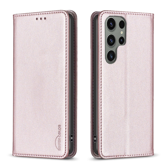 For Samsung Galaxy S25 Ultra 5G Magnetic Leather Phone Case(Gold)