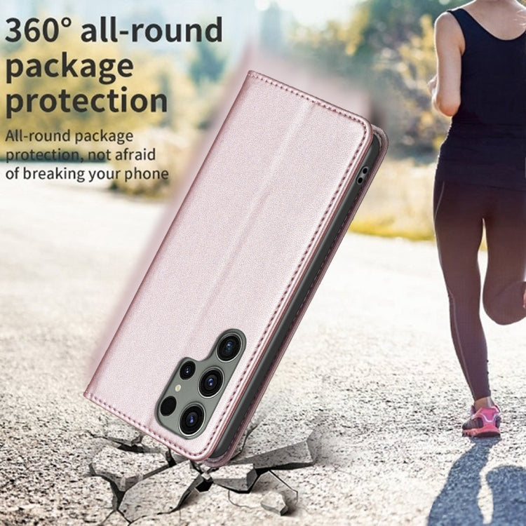 For Samsung Galaxy S25 Ultra 5G Magnetic Leather Phone Case(Gold)