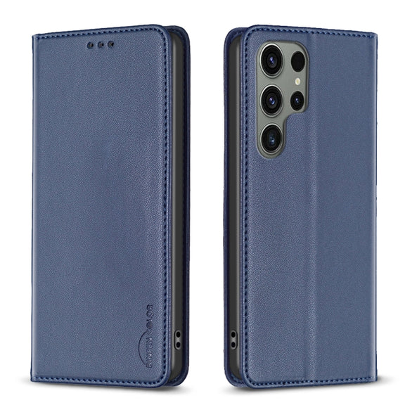 For Samsung Galaxy S25 Ultra 5G Magnetic Leather Phone Case(Blue)