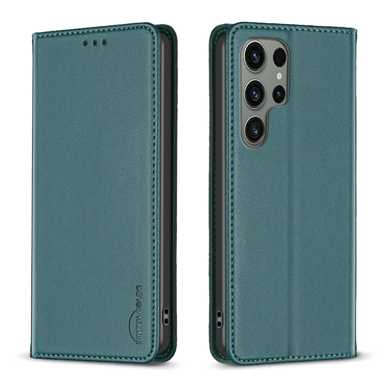 For Samsung Galaxy S25 Ultra 5G Magnetic Leather Phone Case(Green)