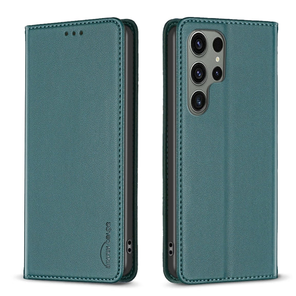 For Samsung Galaxy S25 Ultra 5G Magnetic Leather Phone Case(Green)