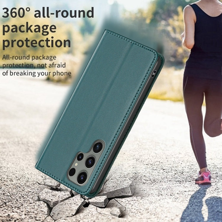 For Samsung Galaxy S25 Ultra 5G Magnetic Leather Phone Case(Green)