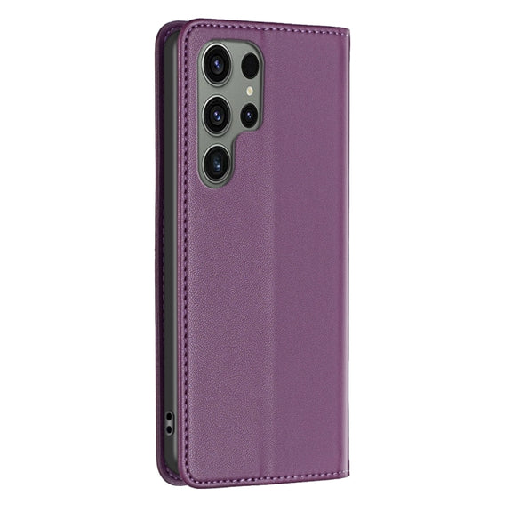 For Samsung Galaxy S25 Ultra 5G Magnetic Leather Phone Case(Dark Purple)