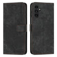 For Samsung Galaxy S25 / S24 5G Skin Feel Stripe Pattern Leather Phone Case with Long Lanyard(Black) - Galaxy S25 5G Cases by PMC Jewellery | Online Shopping South Africa | PMC Jewellery | Buy Now Pay Later Mobicred