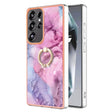 For Samsung Galaxy S25 Ultra 5G Electroplating Marble Dual-side IMD Phone Case with Ring(Pink 013) - Galaxy S25 Ultra 5G Cases by PMC Jewellery | Online Shopping South Africa | PMC Jewellery | Buy Now Pay Later Mobicred